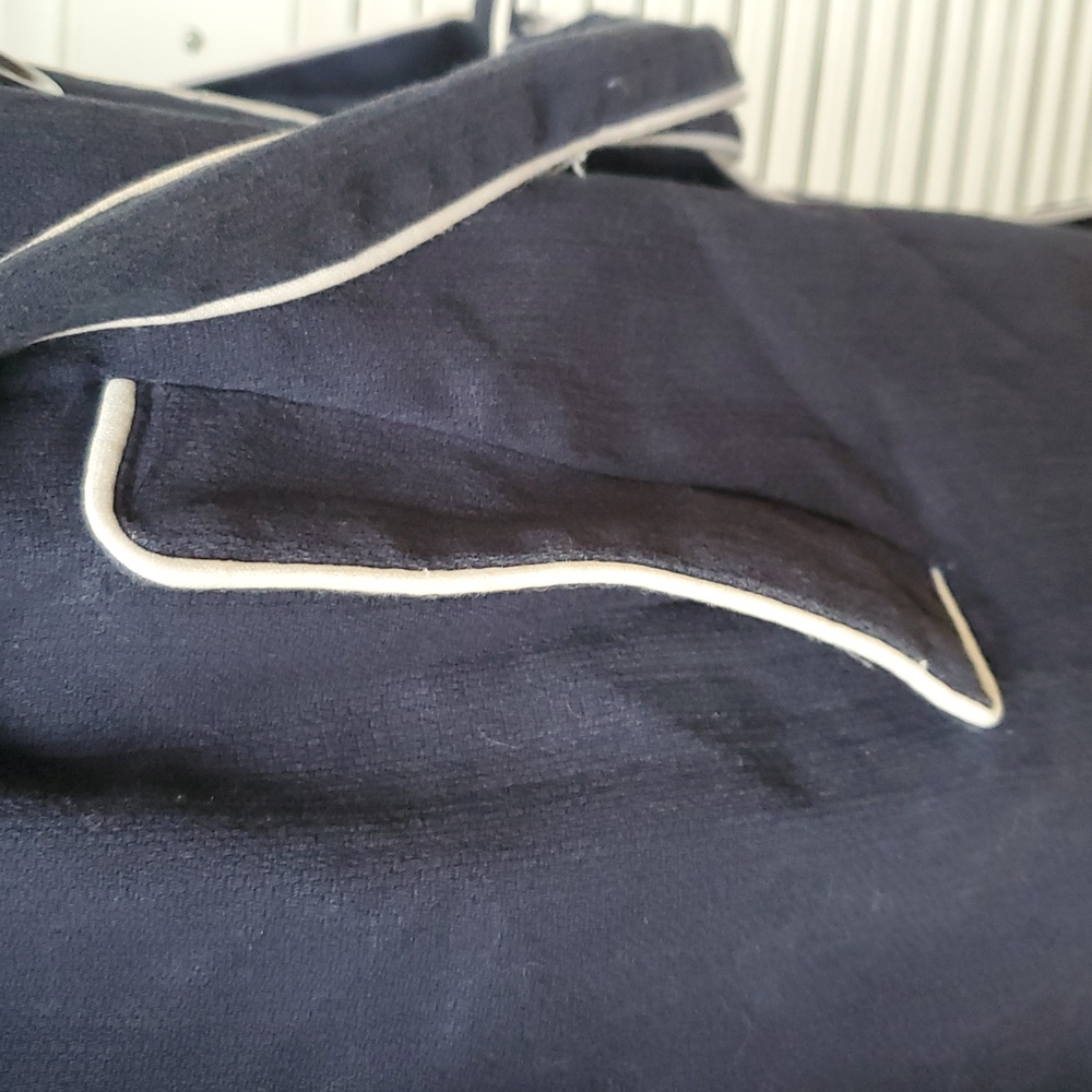 Studio JPR Navy Trench Coat with White Trim Size S - Picture 6 of 9